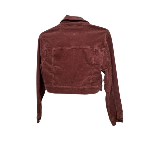 High End Love Tree Corduroy Cropped Retro Trucker Jacket MINTY Women’s S - Picture 2 of 4